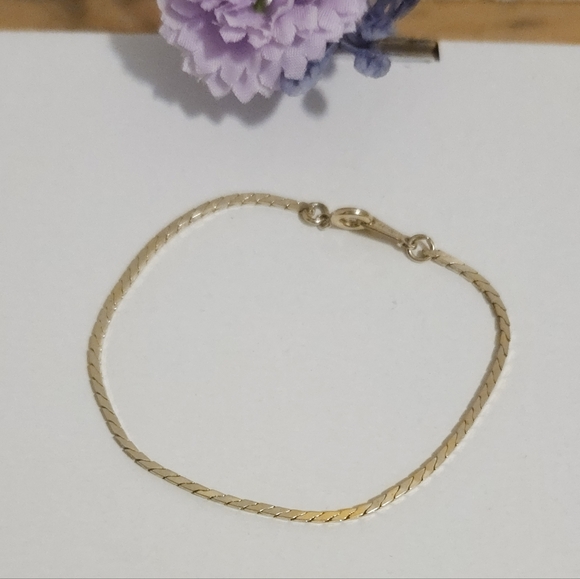 Vintage Avon 14K Gold Filled 1/20 Square Chain Link Bracelet 7.5" Long Unisex - Picture 8 of 12